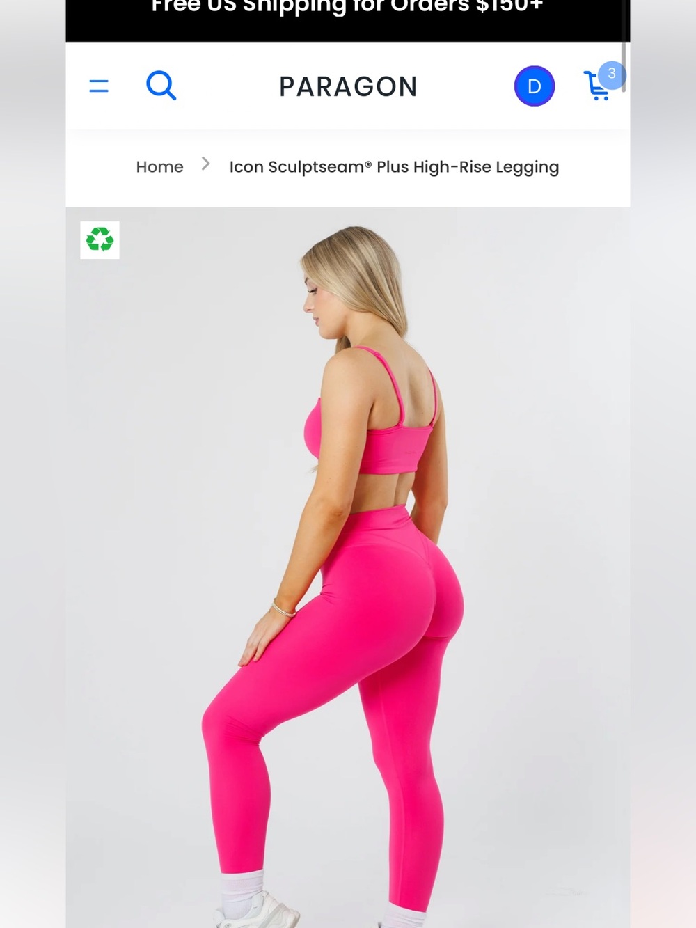 New paragon reluna leggings color is ”crush”